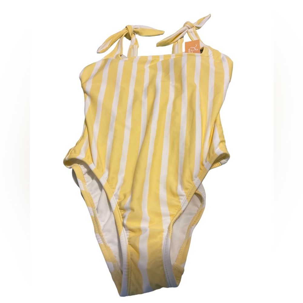 💚 2/$15 NWT Striped Square Neck Med. Coverage One Piece Swimsuit Kona Sol